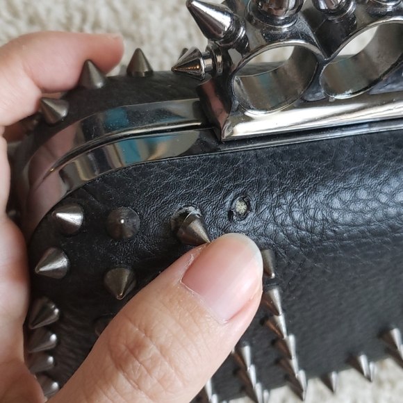Black spikey clutch purse/bag - Picture 6 of 6